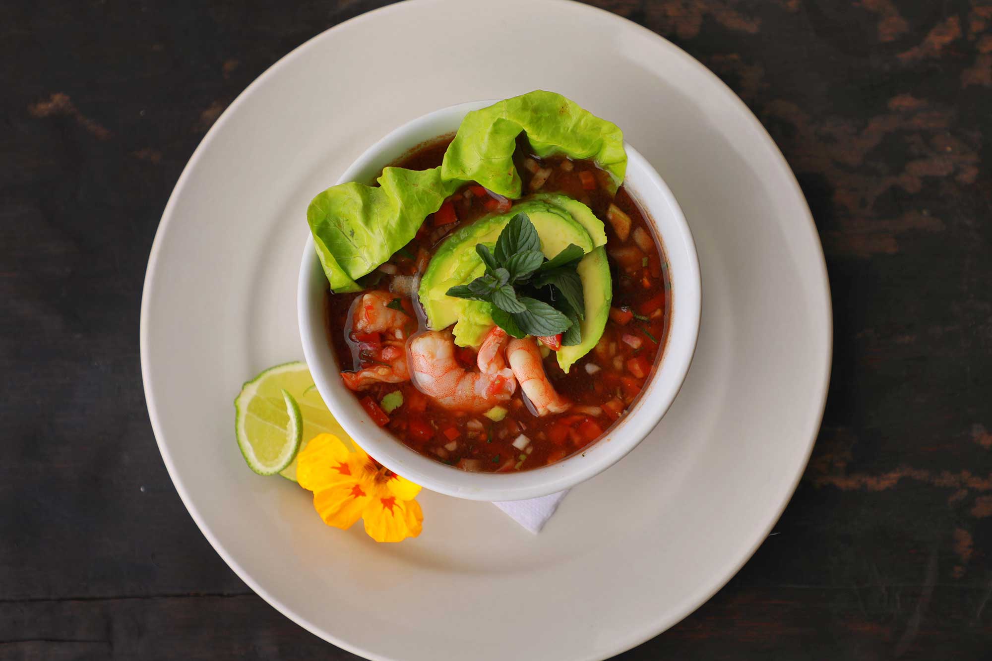 Ceviche de camarón restaurante en antigua guatemala