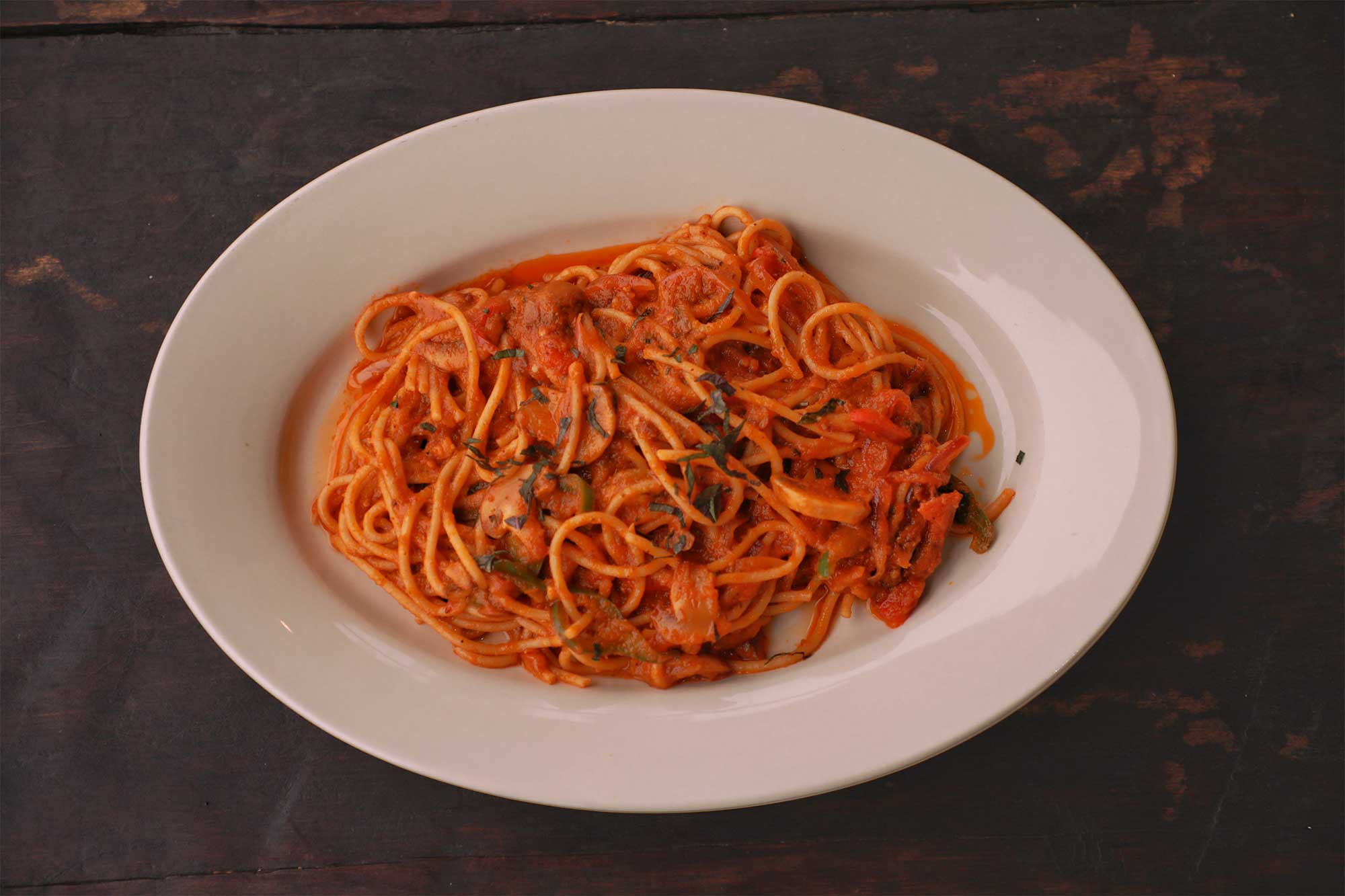 Pasta con vegetales restaurante en antigua guatemala